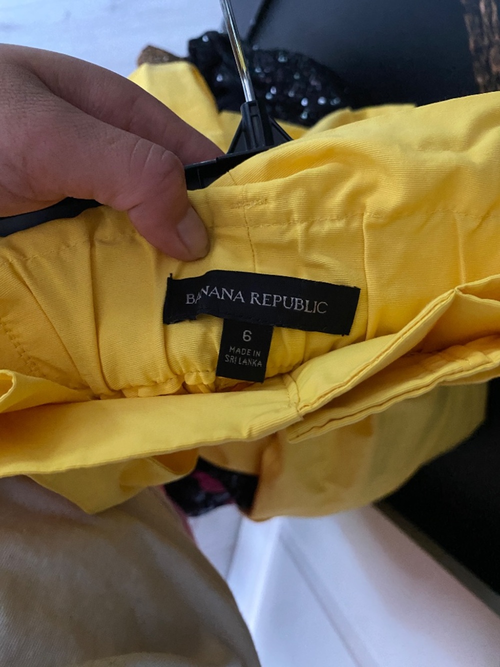 Banana republic yellow wide leg paper bag waist pants size 6 - Picture 4 of 4